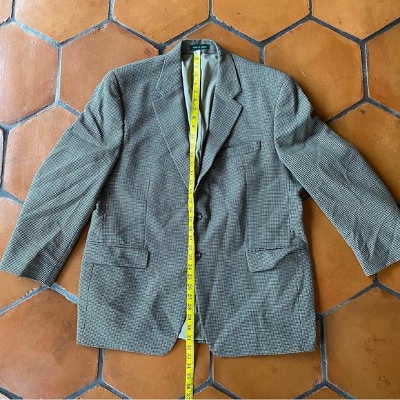 Ralph Lauren Wool Houndstooth 2 Button Blazer Sport Jacket Suit Coat Mens 44 R - Picture 10 of 13